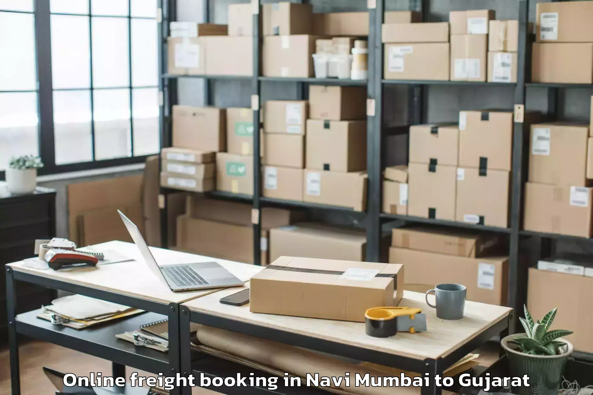 Efficient Navi Mumbai to Madhavkampa Online Freight Booking